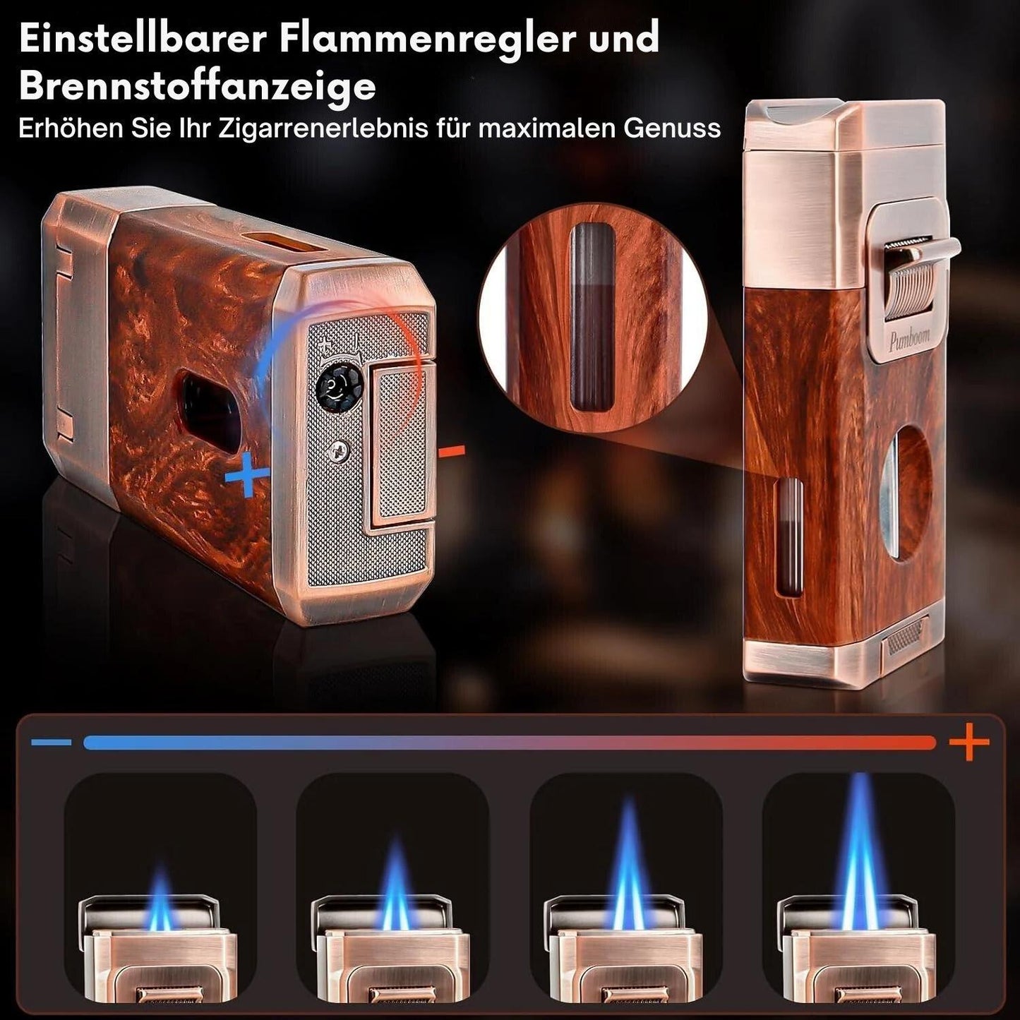 Briquet jet flame tout-en-un Lighteme avec outil de coupe intégré V cut