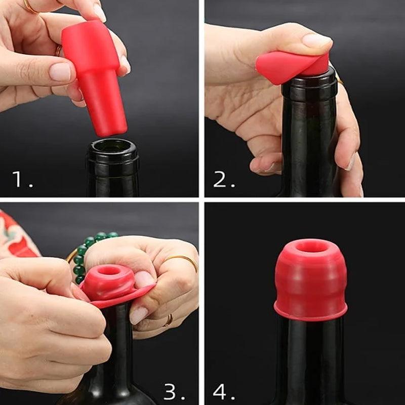 Bouchons de bouteille de vin et de champagne en silicone Lighteme | Lot de 10 pièces