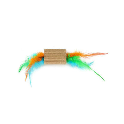 Lighteme 2 Jouets pour chats en papier ondulé avec plumes
