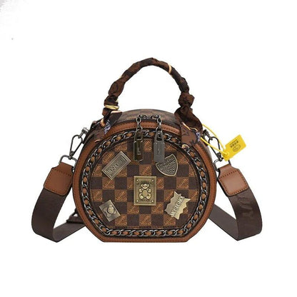 Lighteme Damen Lederhandtasche - Retro Leder Umhängetasche