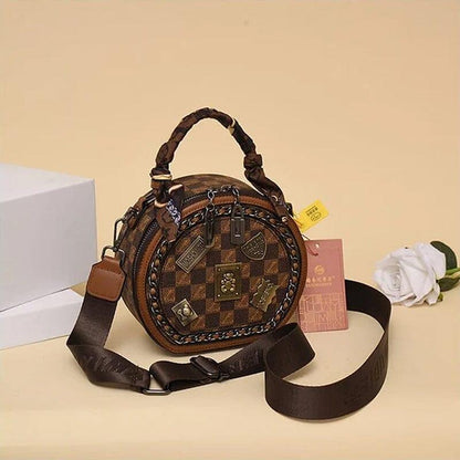 Lighteme Damen Lederhandtasche - Retro Leder Umhängetasche