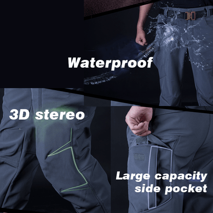 Lighteme Softshell wasserdichte taktische Hose für den Winter Schwarz