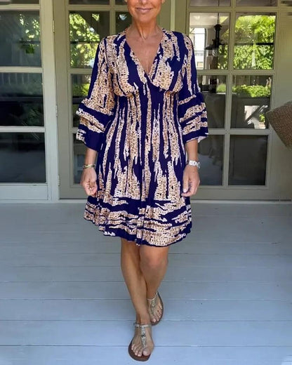 Lighteme Maxikleid im Bohemian-Stil mit V-Ausschnitt