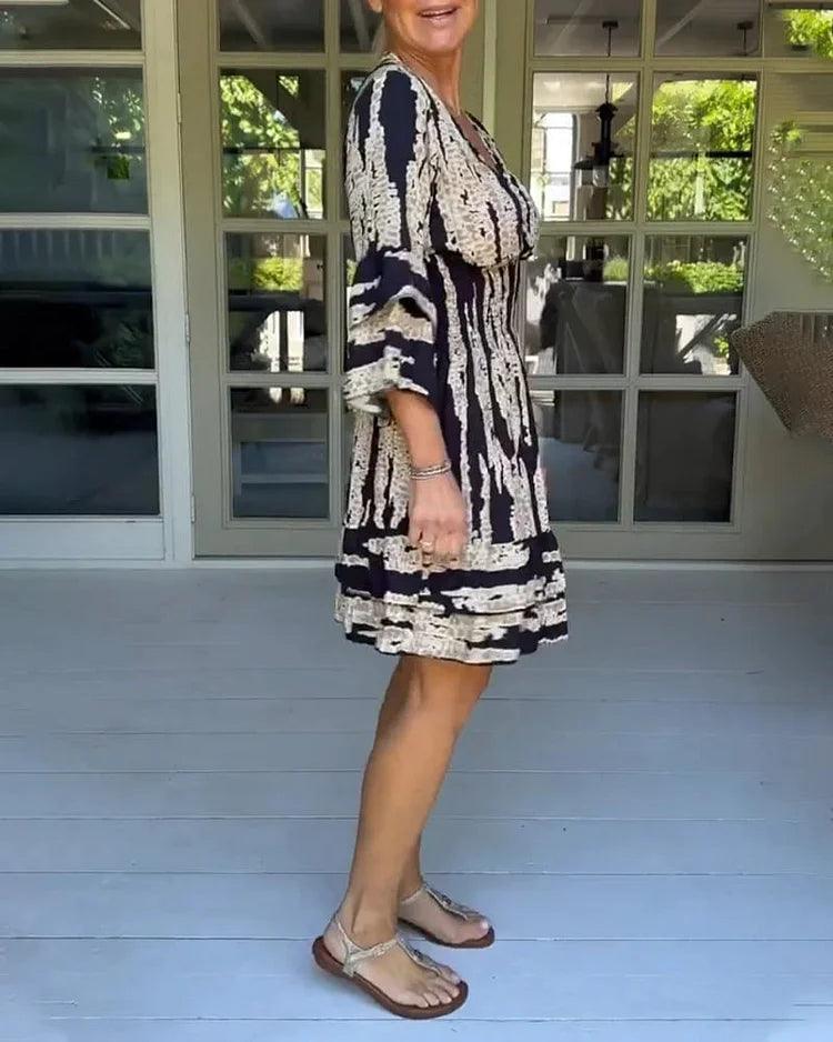 Lighteme Maxikleid im Bohemian-Stil mit V-Ausschnitt