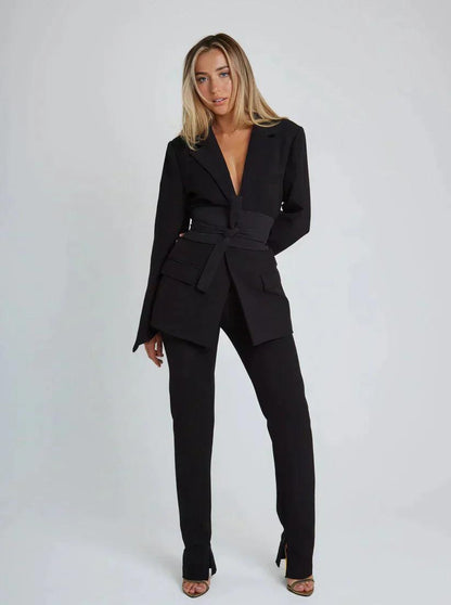 Heller Blazer mit Gürtel