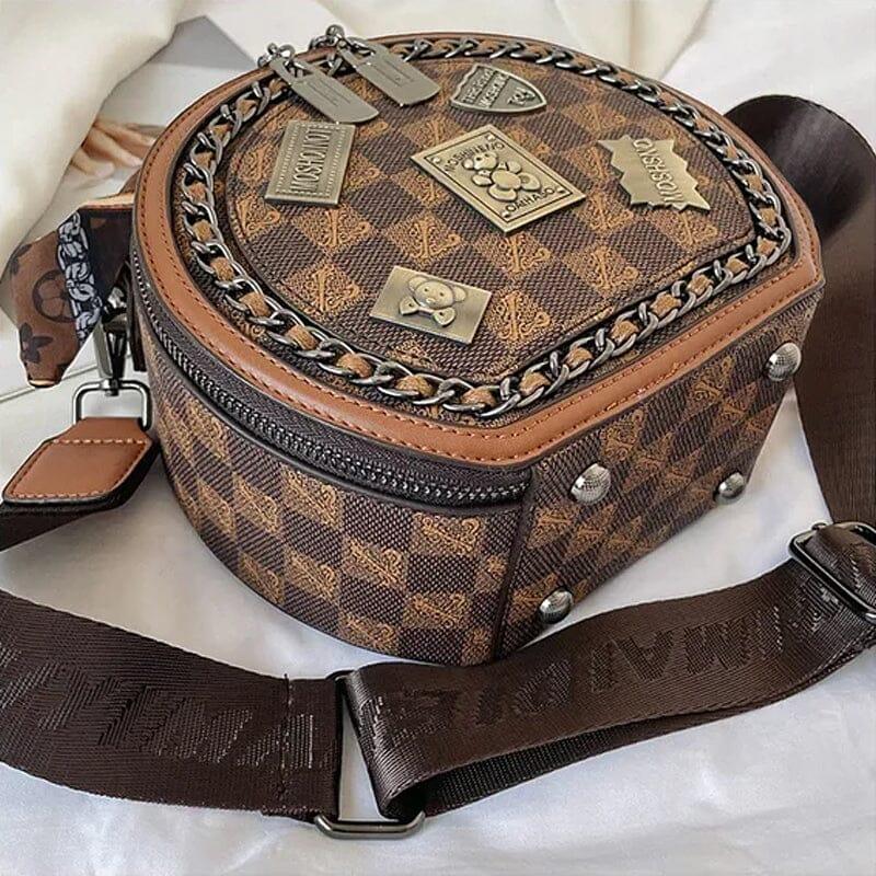 Lighteme Damen Lederhandtasche - Retro Leder Umhängetasche