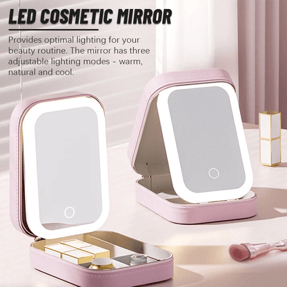 Lighteme Multifunctional Makeup Box - Jewelry Storage Box + Makeup Mirror