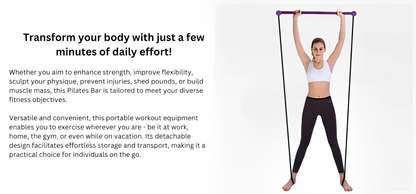 Barre Pilates multifonctionnelle Lighteme extensible – Entraînement complet du corps à domicile