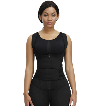 Gilet d'entraînement à la taille Lighteme Premium - Sangles de compression à double velcro avec fermeture éclair de soutien !
