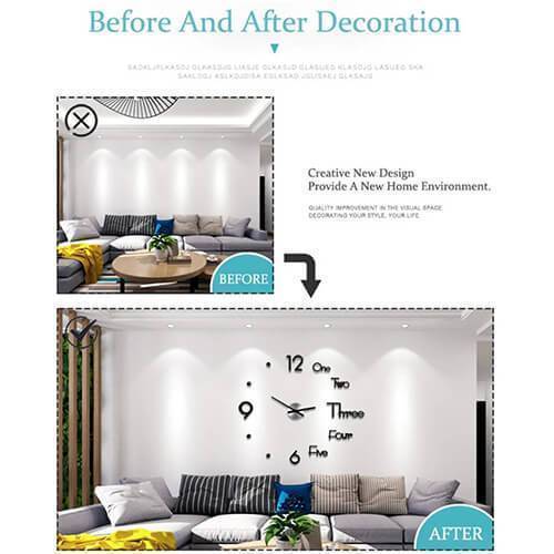 Horloge murale autocollante 3D Lighteme (2 couleurs et 2 tailles)