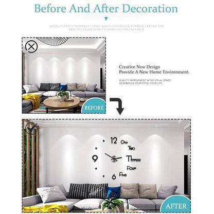 Horloge murale autocollante 3D Lighteme (2 couleurs et 2 tailles)