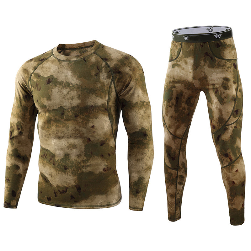 Ensemble de sous-vêtements thermiques tactiques camouflage pour hommes Lighteme