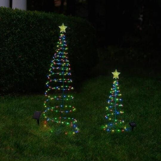 Lighteme Solar LED Metall Weihnachtsbaum mit Lichterkette