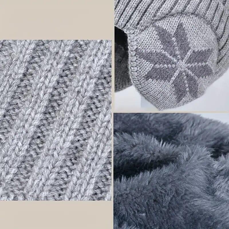 Bonnet chauffant Lighteme pour l'hiver, bonnet, écharpe, ensemble bonnet en tricot chaud