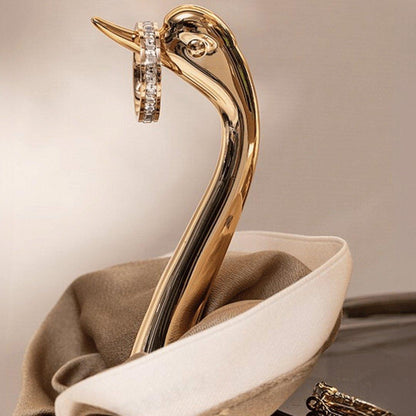 Boîte de rangement pour bijoux en forme de cygne Lighteme - Organisez vos bijoux avec style !