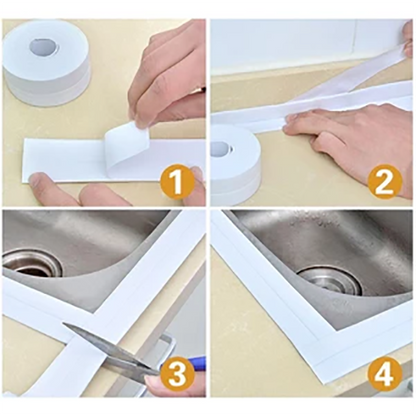 Lighteme Wasserdichtes Reparaturklebeband für Badewanne, Badezimmer und Küche (2 Farben &amp; 2 Größen)