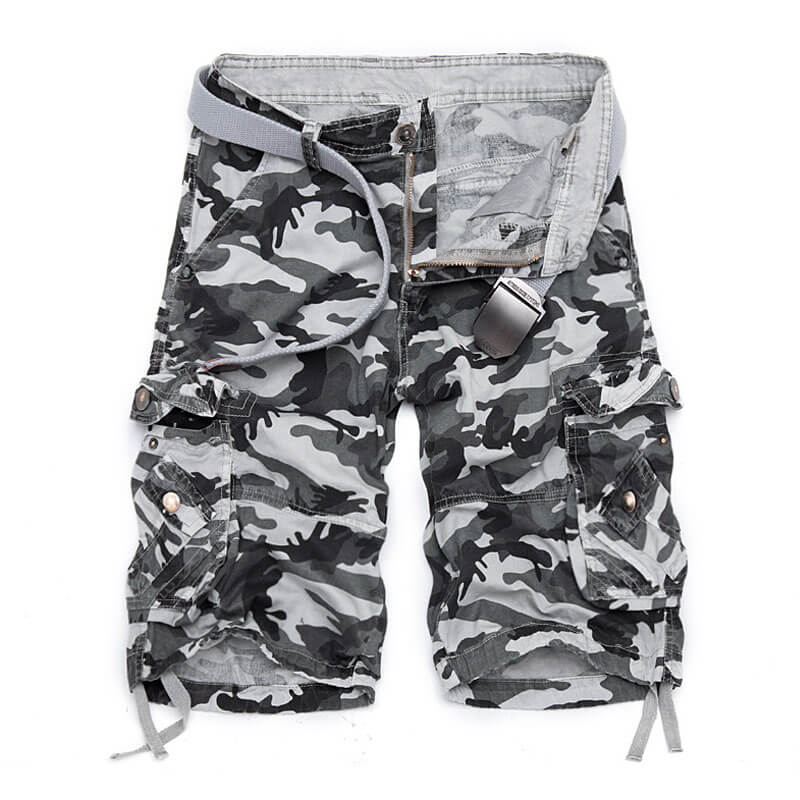Lighteme Herren-Shorts, lockere, lässige Camouflage-Cargo-Shorts mit mehreren Taschen, Wandershorts