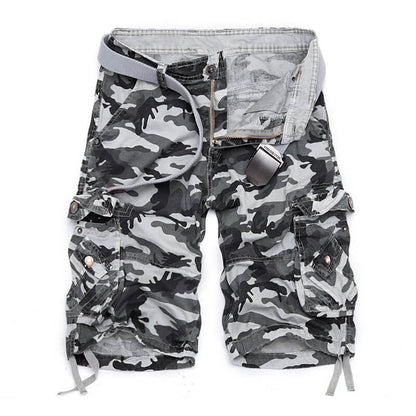 Lighteme Herren-Shorts, lockere, lässige Camouflage-Cargo-Shorts mit mehreren Taschen, Wandershorts