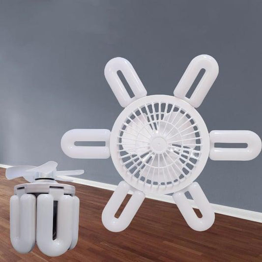 Lighteme 2 in 1 - Faltbarer Ventilator mit 6 Lichtern
