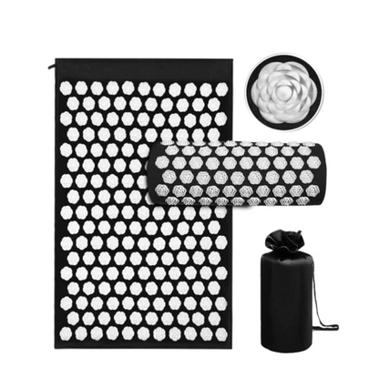 Tapis d'acupression Lighteme - Tapis de massage d'acupression pour tout le corps avec oreillers, noir