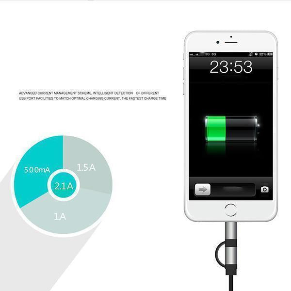 Lighteme Zwei-in-Eins-Autoladegerät mit Einziehmechanismus (4 Farben)