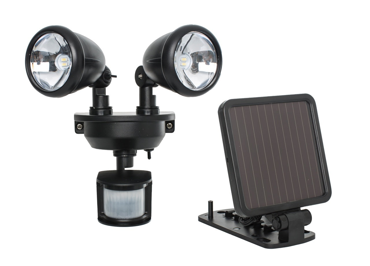 Lampe de sécurité solaire Lighteme à double tête avec détecteur de mouvement | Blanc ou noir