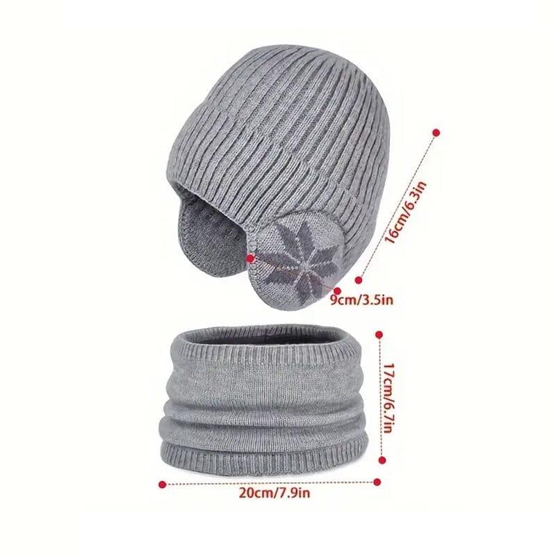 Bonnet chauffant Lighteme pour l'hiver, bonnet, écharpe, ensemble bonnet en tricot chaud