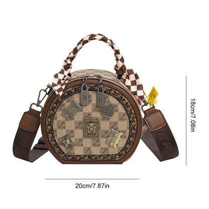 Lighteme Damen Lederhandtasche - Retro Leder Umhängetasche