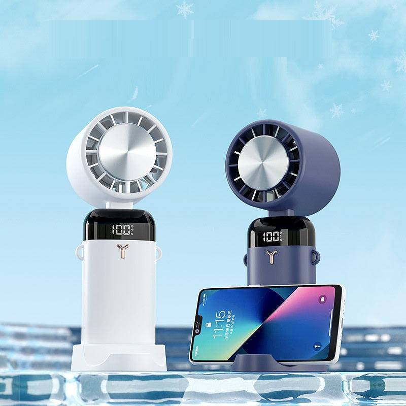 Tragbarer Ventilator von Lighteme mit Telefonständer