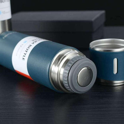 Lighteme Edelstahl-Vakuum-Thermo-Reiseflasche und Becher-Set
