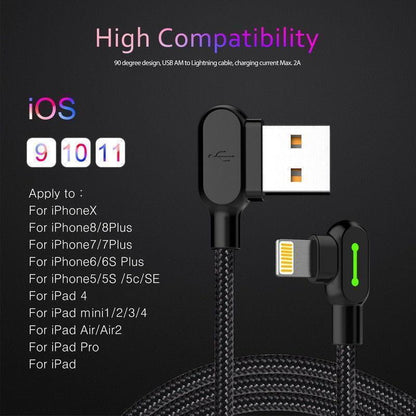 Ihrtrade Titan Unbreakable 90 Degree Plug Fast Charging Cable (Include 2PCS & 3PCS)