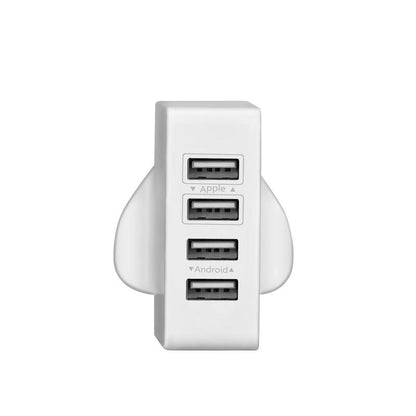Lighteme 4 Ports USB Wall Charger Built in Smart IC 5V / 7.2 Amps for Smartphones and Tablets