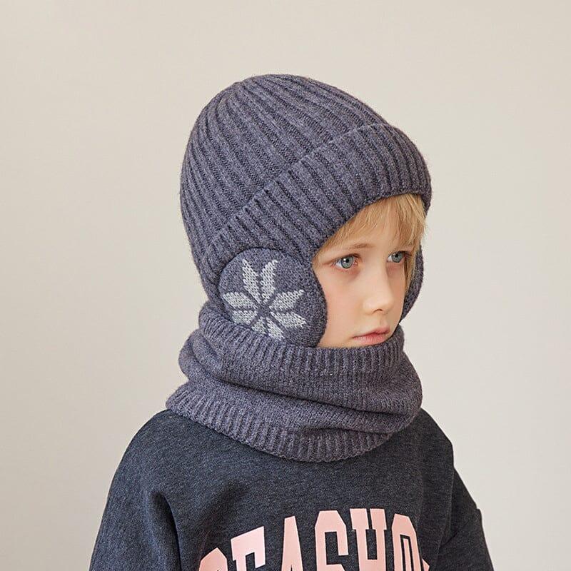 Bonnet chauffant Lighteme pour l'hiver, bonnet, écharpe, ensemble bonnet en tricot chaud