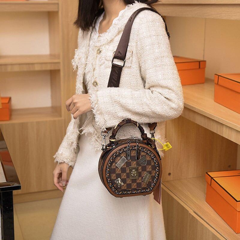 Lighteme Damen Lederhandtasche - Retro Leder Umhängetasche