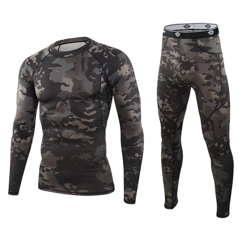 Ensemble de sous-vêtements thermiques tactiques camouflage pour hommes Lighteme