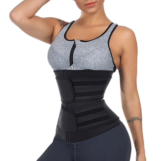 Ceinture amincissante Lighteme - Sangles de compression doubles avec fermeture éclair de soutien !