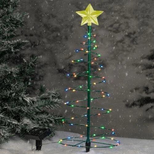 Lighteme Solar LED Metall Weihnachtsbaum mit Lichterkette