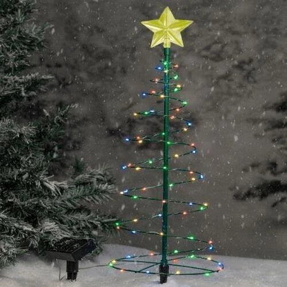 Lighteme Solar LED Metall Weihnachtsbaum mit Lichterkette