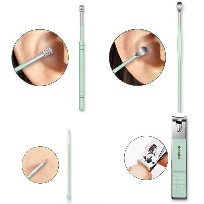 Lighteme Lot de 12 à 16 coupe-ongles en acier inoxydable avec sac pliable