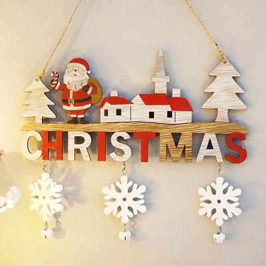 Décoration en bois Père Noël Lighteme