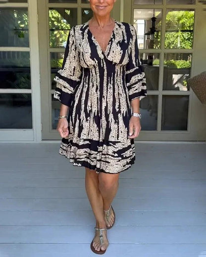 Lighteme Maxikleid im Bohemian-Stil mit V-Ausschnitt