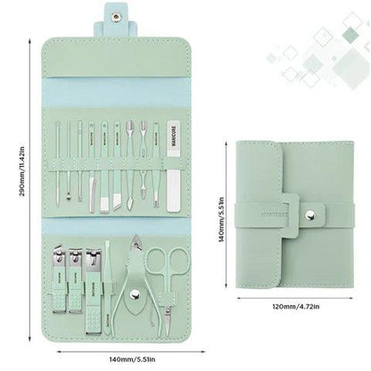 Lighteme Lot de 12 à 16 coupe-ongles en acier inoxydable avec sac pliable