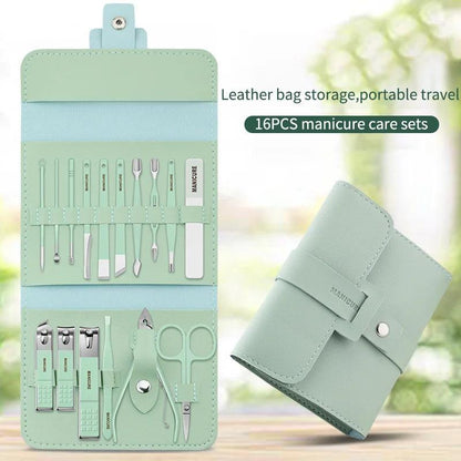 Lighteme Lot de 12 à 16 coupe-ongles en acier inoxydable avec sac pliable