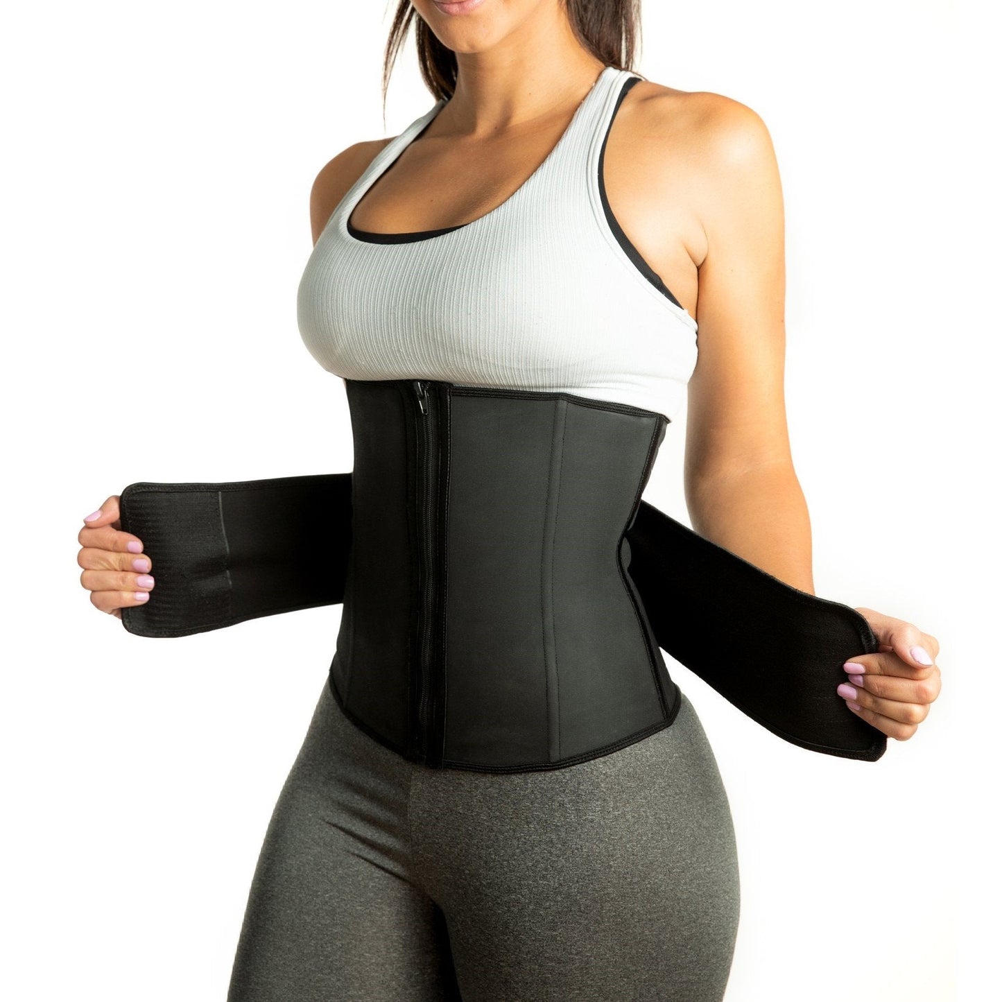 Ceinture de sport zippée Lighteme Luxe avec sangles de compression Velcro