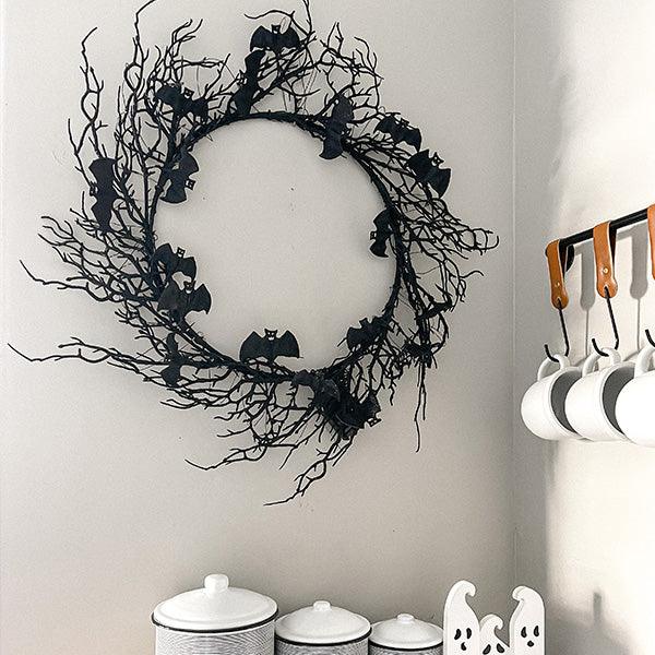 Couronne d'Halloween Lighteme avec lumières LED rouges