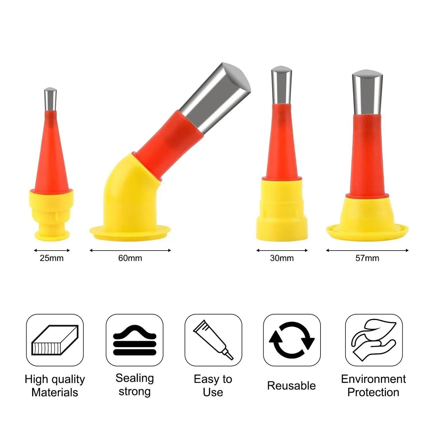 Ensemble d'outils de buse en caoutchouc intégrée universelle Lighteme