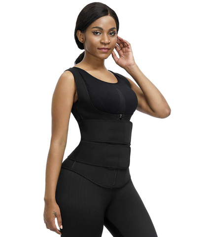 Gilet d'entraînement à la taille Lighteme Premium - Sangles de compression à double velcro avec fermeture éclair de soutien !