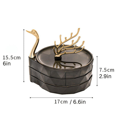 Boîte de rangement pour bijoux en forme de cygne Lighteme - Organisez vos bijoux avec style !