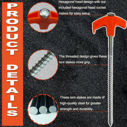 Piquets de tente perçables robustes Lighteme Camping Supplies