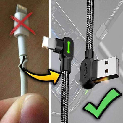 Ihrtrade Titan Unbreakable 90 Degree Plug Fast Charging Cable (3 Colors & 4 Sizes) | Colored Contact Lenses